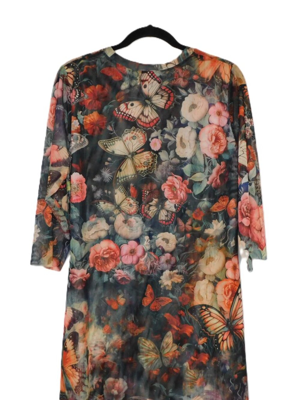 Johnny Was 3/4 Sleeve Mesh Midi Dress | Teyros Scarf | Floral | EUC | XL - Picture 5 of 9